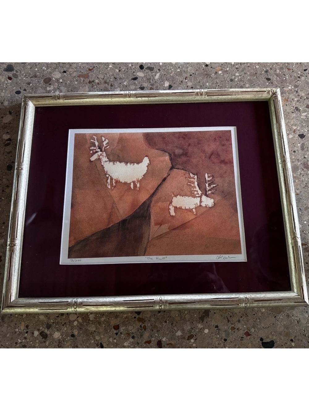 Vintage Framed Art Print "The Hunt" by Geri Schrab–Signed & Numbered